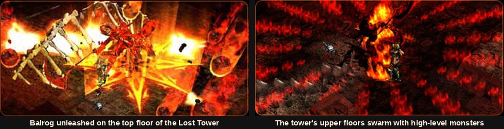 Balrog and the high-level monsters of the MU Online Lost Tower