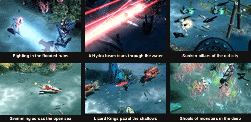 The underwater MU Online map Atlans, where players swim outside the safe zone