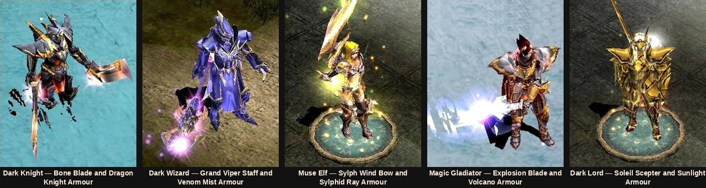 The MU Online level 380 weapons and armour from the Kundun's Counterattack update