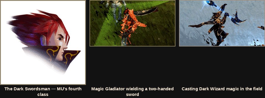 The Magic Gladiator, the fourth MU Online class, fighting with sword and magic