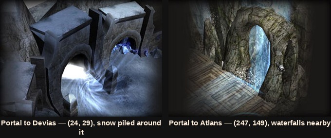 The Devias and Atlans portals leading into Elbeland