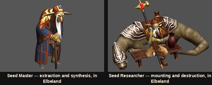 The Seed Master and Seed Researcher NPCs who run the socket chain in Elbeland