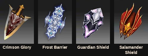 The four socket shields from MU Online Season 4